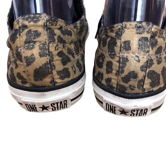 Converse One Start Cheetah Leopard Print Low Top Shoes Size 10 EUC Black & Gold - Picture 3 of 13